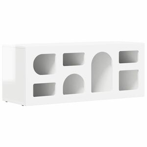 vidaXL Cabinet TV Alb lucios 100 x 35 x 40 cm Lemn compozit