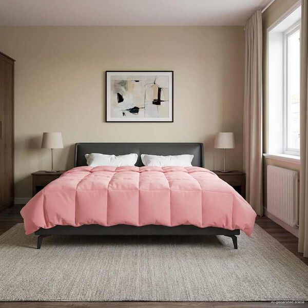 vidaXL Pilotă de vară Patos Roz 240 x 260 cm Microfibră