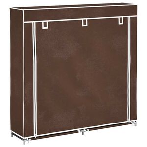 vidaXL Dulap pantofi din material textil cu capac, maro, 115x28x110 cm