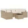 vidaXL Set canapele de grădină, 7 piese, cu perne, bej, poliratan