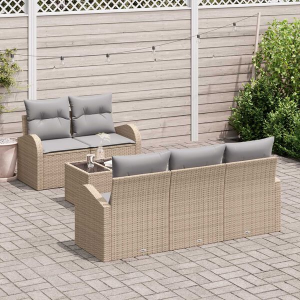 vidaXL Set de canapele pentru grădină Bej 55 x 55 x 37 cm poliratan