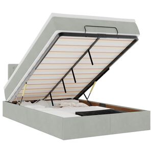 vidaXL Cadru de pat otoman cu saltea Gri deschis 120x200cm catifea