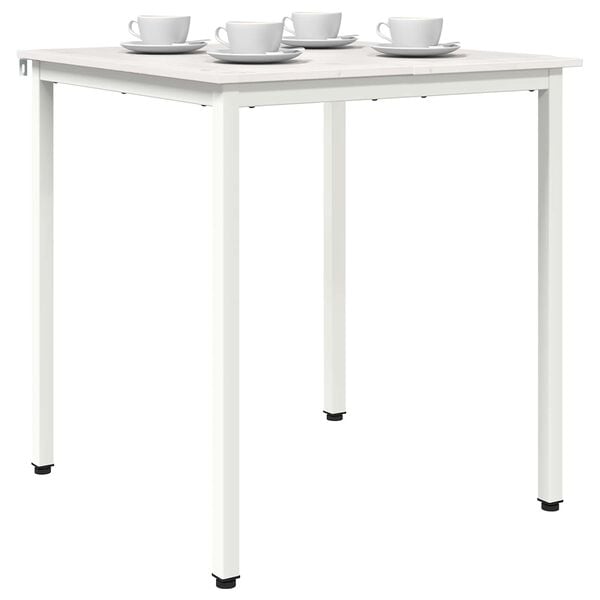 vidaXL Masă de dining Alb 70 x 70 x 75 cm Lemn de pin masiv