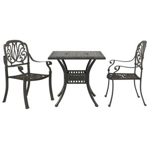 vidaXL Set mobilier bistro, 3 piese, bronz, aluminiu turnat