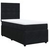 vidaXL Pat box spring cu saltea, negru, 90x200 cm, catifea