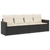 vidaXL Set mobilier de grădină cu perne, 4 piese, negru, poliratan