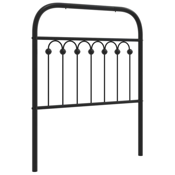 vidaXL Tăblie de pat metalică, negru, 75 cm