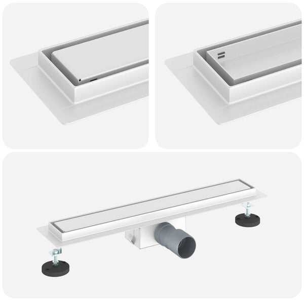 vidaXL 2 în 1 Drenaj pentru duș Argintiu 50 cm Oțel inoxidabil 304