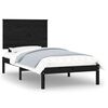 vidaXL Cadru de pat single, negru, 90x190 cm, lemn masiv