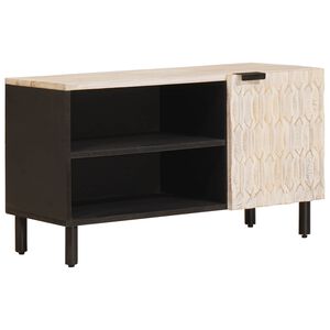 vidaXL Cabinet TV cu depozitare Finisaj Alb Spălat 80 x 33 x 46 cm