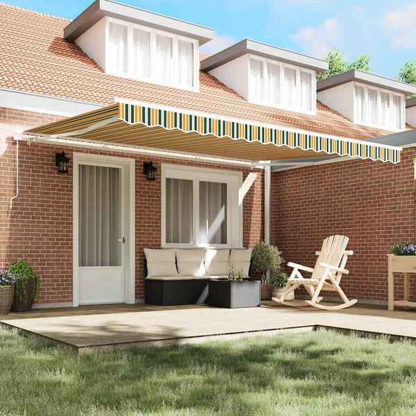 vidaXL Material de &icirc;nlocuire pentru copertină Verde și galben