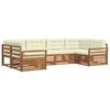 vidaXL Set de canapele de exterior 6 buc. Natural și Crem