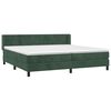 vidaXL Pat box spring cu saltea, verde &icirc;nchis, 200x200 cm, catifea