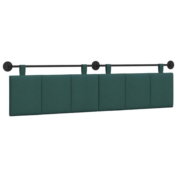 vidaXL Cap de pat suspendat Verde &icirc;nchis 210 x 55 x 5 cm țesătură