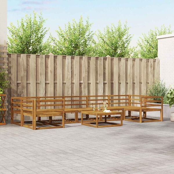 vidaXL Set de canapele de exterior 8 pcs natural Lemn Solid de Acacia
