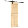 vidaXL Ușă glisantă Natural și Negru 70 x 210 cm Lemn de Pin Solid