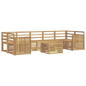 vidaXL Set de canapele de exterior 8 buc. Alb Lemn Solid de Acacia