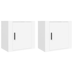 vidaXL Noptiere de perete, 2 buc., alb, 50x36x47 cm