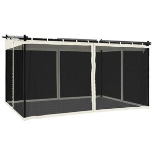 vidaXL Foișor cu pereți din plasă, crem, 4x3 m, oțel