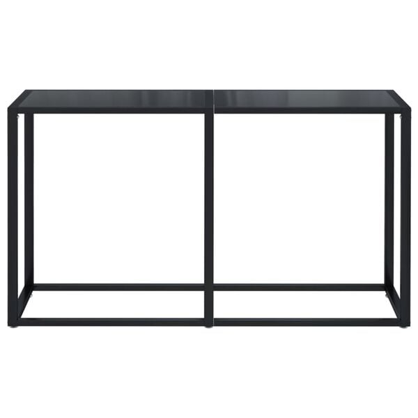 vidaXL Masă consolă, negru, 140x35x75,5 cm, sticlă securizată