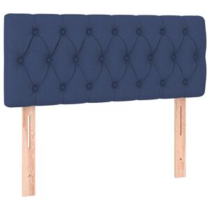 vidaXL Tăblie de pat, albastru, 90x7x78/88 cm, textil