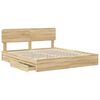 vidaXL Pat cu storage Stejar Sonoma 180 x 200 cm Lemn compozit