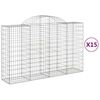 vidaXL Coșuri gabion arcuite 15 buc, 200x50x120/140 cm,fier galvanizat