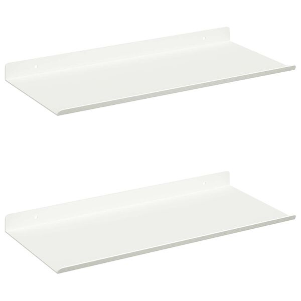 vidaXL Raft suspendat Pe perete 2 pcs Alb 40 x 18 x 2,5 cm Oțel