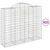 vidaXL Coș gabion arcuit, 11 buc, 200x50x160/180 cm, fier galvanizat