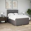 vidaXL Pat box spring cu saltea, gri taupe, 160x200 cm material textil