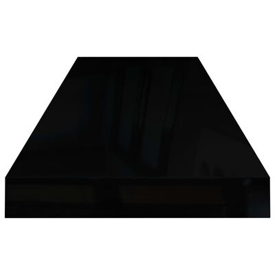 vidaXL Rafturi de perete, 4 buc., negru extralucios 80x23,5x3,8 cm MDF