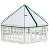 vidaXL Cerc pentru c&acirc;ini cu 6 panouri Alb 122 x 106 x 79 cm Plastic