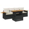 vidaXL Set mobilier de grădină cu perne, 5 piese,poliratan/lemn acacia