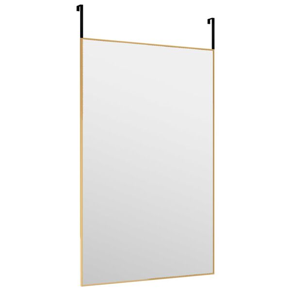 vidaXL Oglindă pentru ușă, auriu, 50x80 cm, sticlă și aluminiu