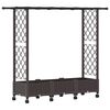 vidaXL Pat Ridicat cu Trellis și Acoperiș Maro 164 x 40 x 127 cm PP