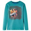 vidaXL Tricou copii cu m&acirc;neci lungi albastru verzui &icirc;nchis 104