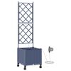 vidaXL Ghiveci de grădină cu irigație și roți Gri 40 x 40 x 148 cm PP