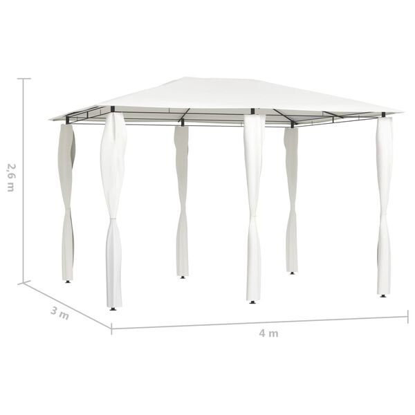 vidaXL Pavilion cu huse pentru stâlpi, crem, 3x4x2,6 m, 160 g/m²