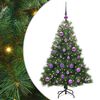 vidaXL Brad de Crăciun artificial cu 150 LED Verde 120 cm PE și PVC