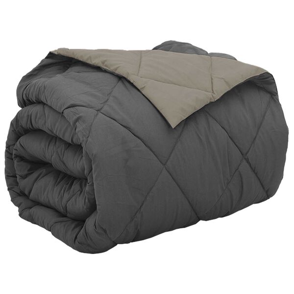 vidaXL Duvet complet pe tot parcursul anului Gri deschis și antracit