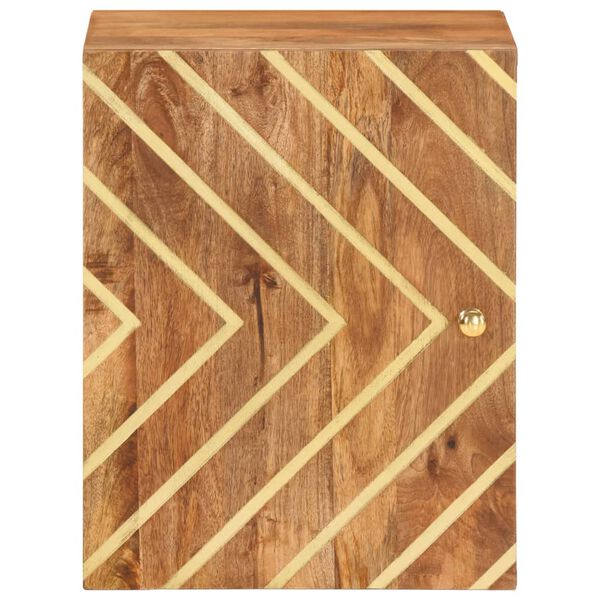 vidaXL Dulap de perete de baie, maro și negru, lemn masiv mango