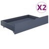 vidaXL Cadru de pat cu 2 sertare, gri, 140x200 cm, lemn masiv pin