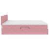 vidaXL Pat cu storage cu saltea cu headboard Roz 160 x 200 cm Catifea
