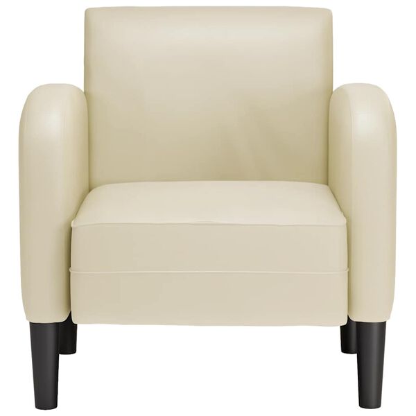 vidaXL Canapea scaun cu cotiere crem 54 cm piele artificială