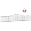 vidaXL Coșuri gabion arcuite 8 buc, 400x50x60/80 cm, fier galvanizat