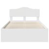 vidaXL Cadru de pat cu headboard Alb 120 x 190 cm Lemn de pin masiv