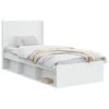 vidaXL Cadru de pat cu depozitare și tăblie Alb 75 x 190 cm