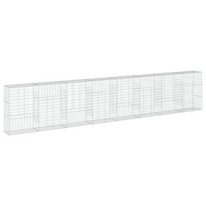 vidaXL Coș gabion cu capac, 800x50x150 cm, fier galvanizat