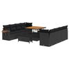vidaXL Set de canapele pentru grădină 11 buc. Negru poliratan