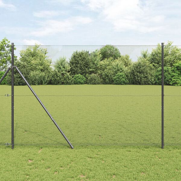 vidaXL Gard din s&acirc;rmă sudată Gri 1.6 x 25 m